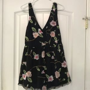 Urban Outfitters embroidered floral romper